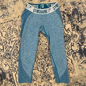 Gymshark Cropped Flex Leggings Blue, Size XS
